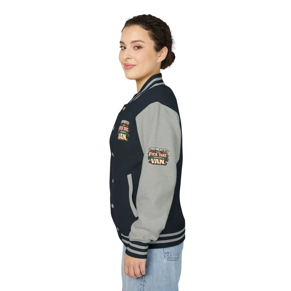 Unisex Heavyweight Letterman Jacket — "Payments?I Said" Design F**K-Line