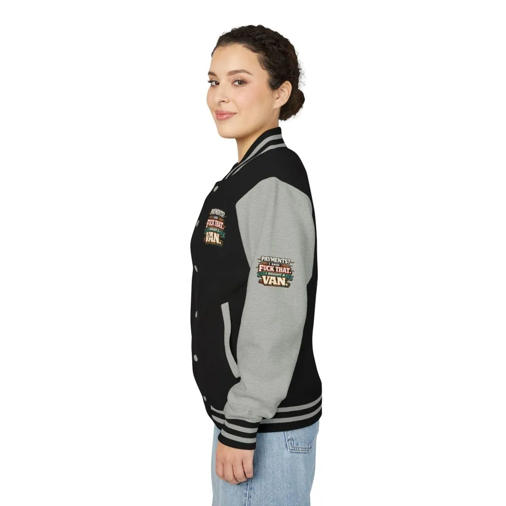 Unisex Heavyweight Letterman Jacket — "Payments?I Said" Design F**K-Line