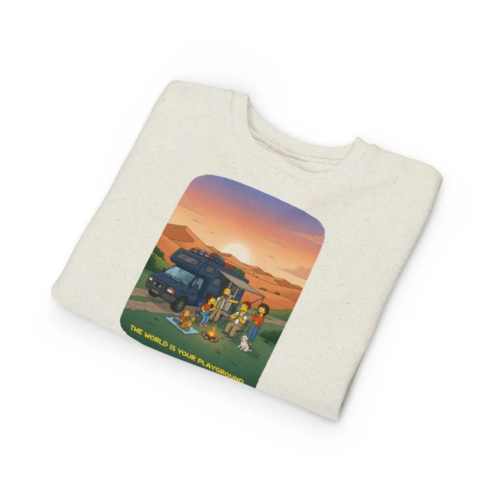 17140786662324619463_2048.jpeg Toddler Sweatshirt - "The World Is Your playground" (Design Sitcom-Line)