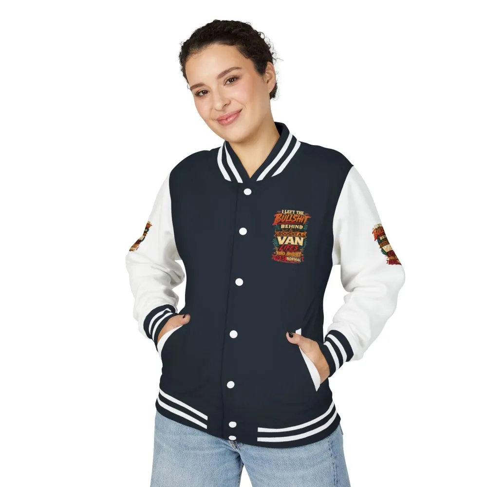 Unisex Heavyweight Letterman Jacket — "I Left The Bullshit" Design F**K-Line