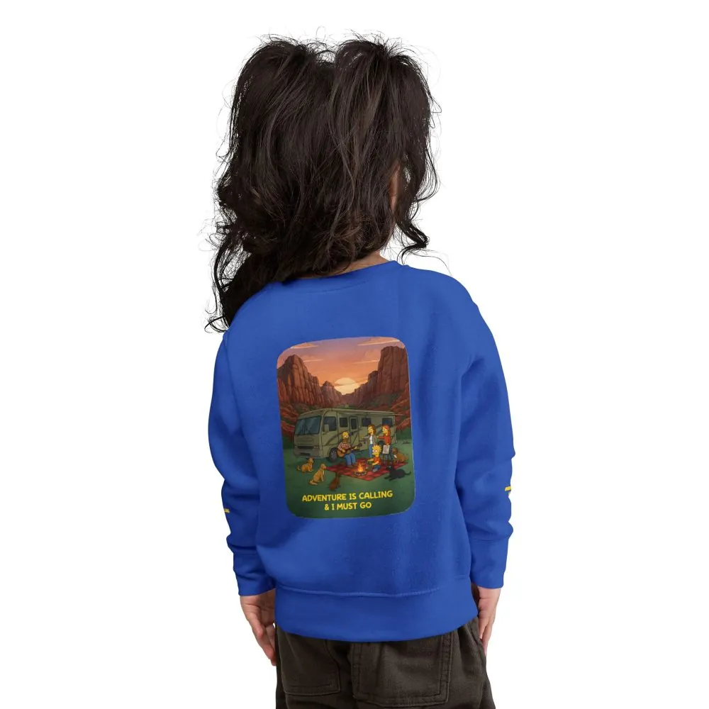 17380296971699014152_2048.jpeg Toddler Sweatshirt - "Adventure Is Calling-I Must Go" (Design Sitcom-Line)