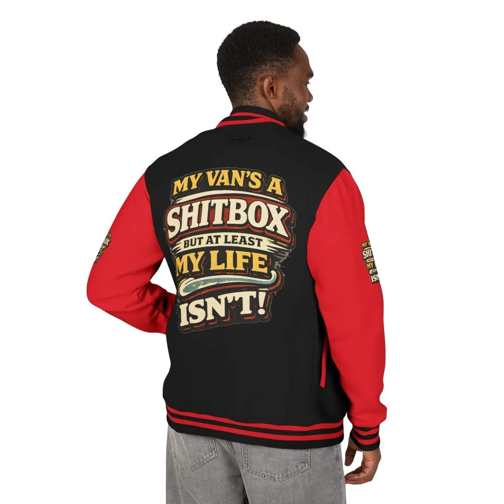 17418109458507695202_2048.jpeg Unisex Heavyweight Letterman Jacket — "My Van`s A Shitbox" Design F**K-Line