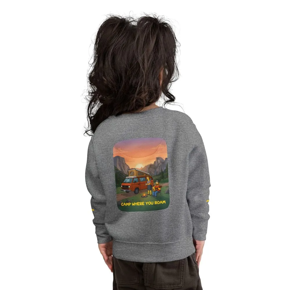 17481646264078610915_2048.jpeg Toddler Sweatshirt - "Camp Where You Roam" (Design Sitcom-Line)