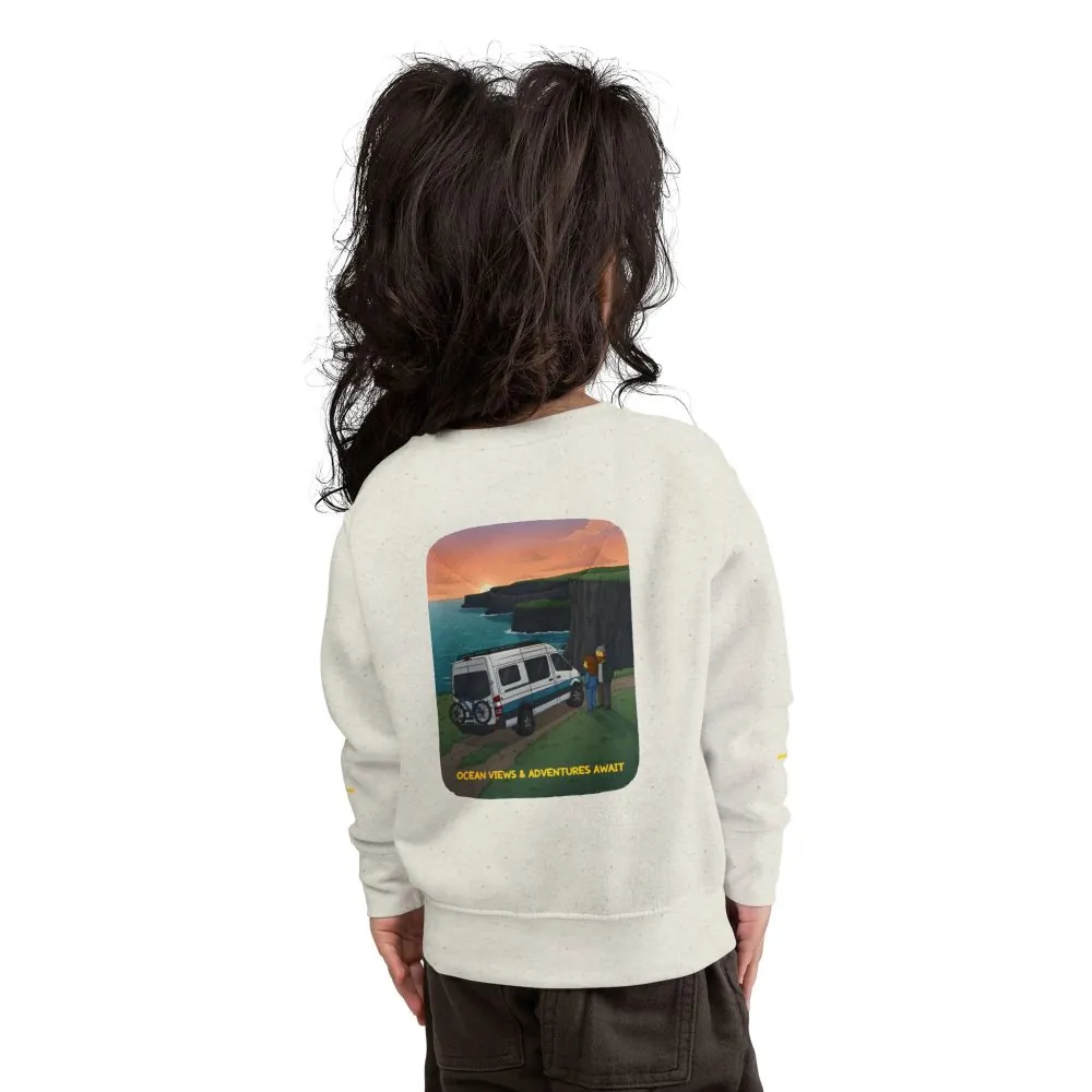 17645404089530387800_2048.jpeg Toddler Sweatshirt - "Ocean Views-Adventures Awaits" (Design Sitcom-Line)