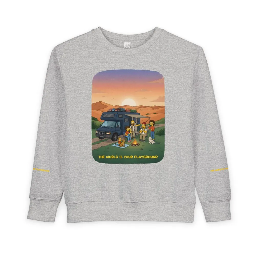 17652898435088974977_2048.jpeg Toddler Sweatshirt - "The World Is Your playground" (Design Sitcom-Line)