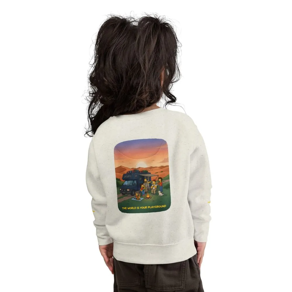 17736467596810560468_2048.jpeg Toddler Sweatshirt - "The World Is Your playground" (Design Sitcom-Line)