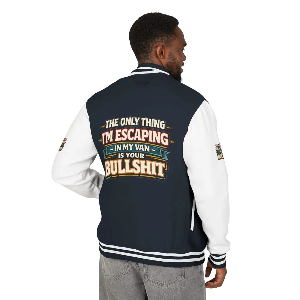 Unisex Heavyweight Letterman Jacket — "The Only Thing I´m Escaping" Design F**K-Line