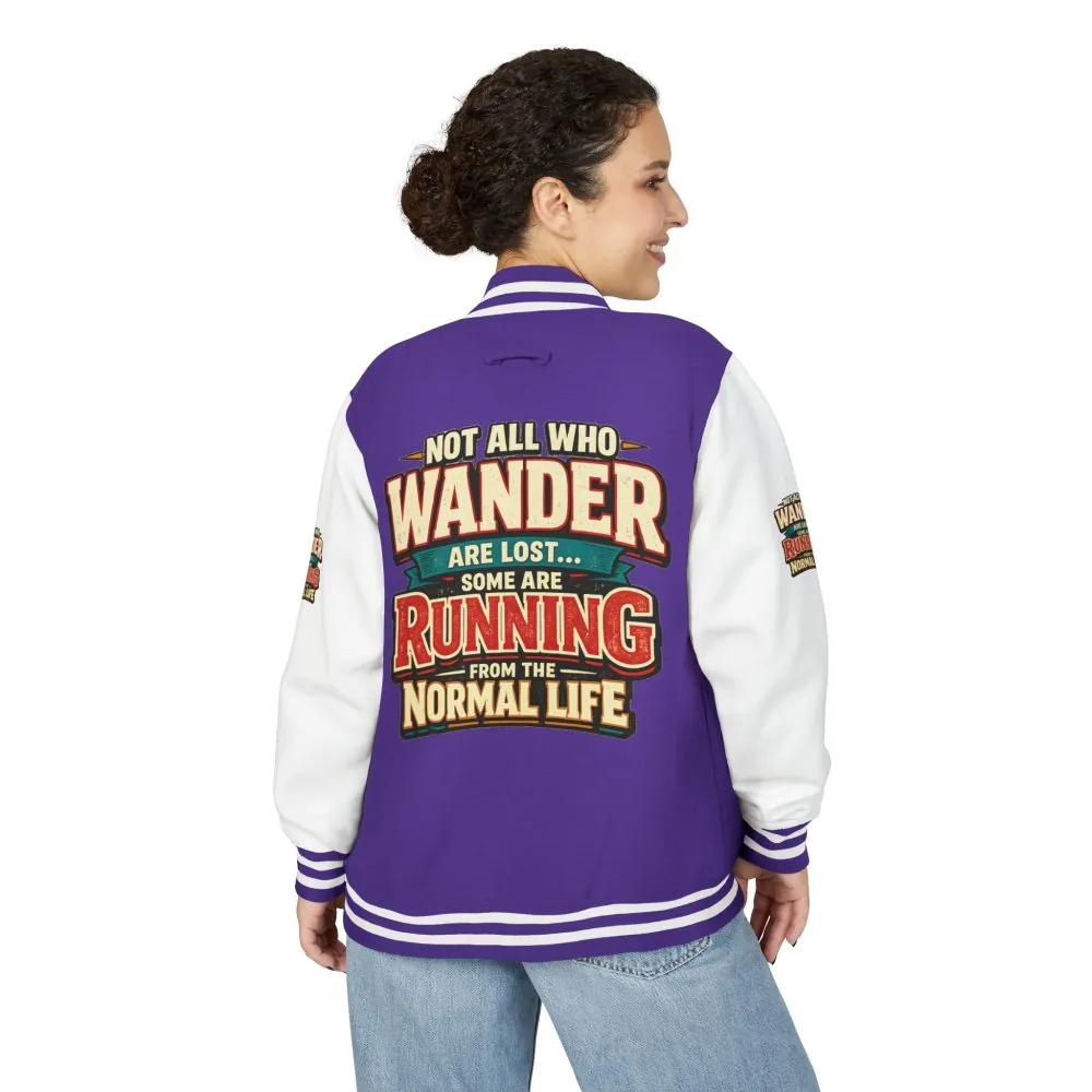 17913687259158795888_2048.jpeg Unisex Heavyweight Letterman Jacket — "Not All Who Wander Are Lost" Design F**K-Line