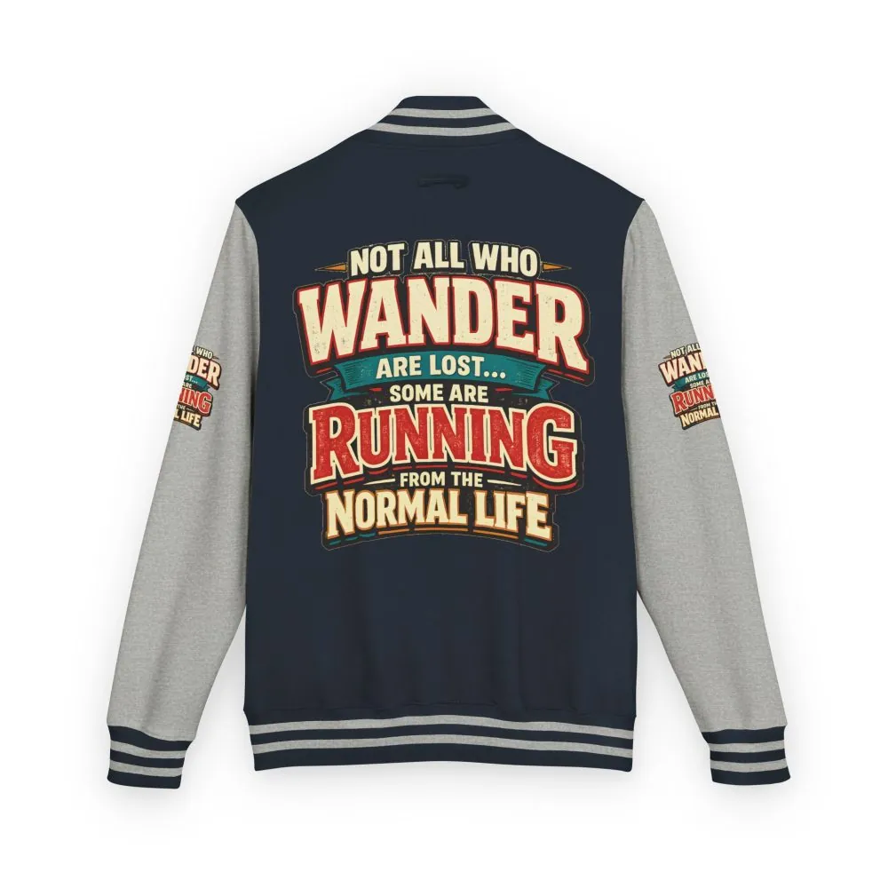 18021505432354216984_2048.jpeg Unisex Heavyweight Letterman Jacket — "Not All Who Wander Are Lost" Design F**K-Line
