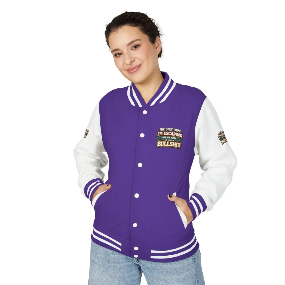 Unisex Heavyweight Letterman Jacket — "The Only Thing I´m Escaping" Design F**K-Line