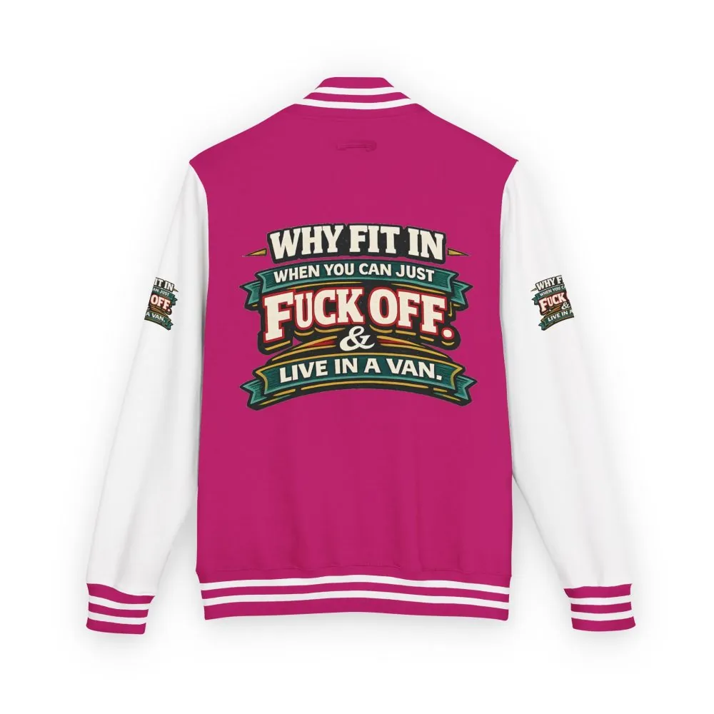 18206861921176258858_2048.jpeg Unisex Heavyweight Letterman Jacket — "Why Fit In" Design F**K-Line