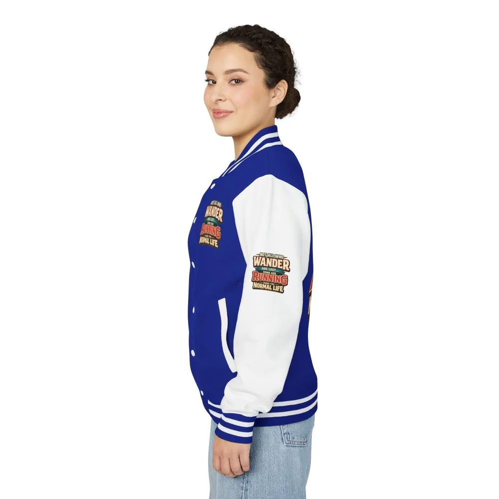 18294275009565145885_2048.jpeg Unisex Heavyweight Letterman Jacket — "Not All Who Wander Are Lost" Design F**K-Line