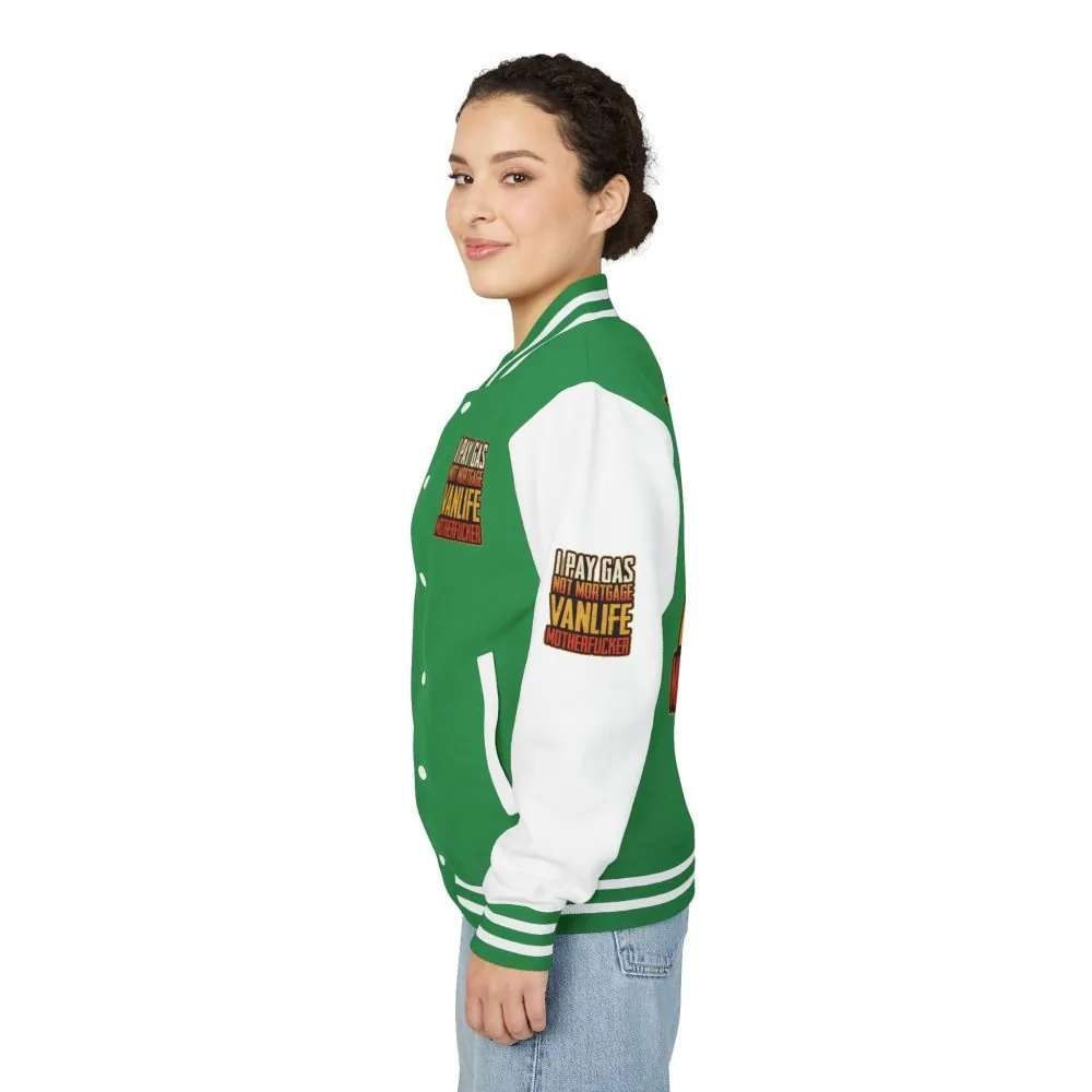 2103432269872725475_2048.jpeg Unisex Heavyweight Letterman Jacket — "I Pay Gas Not Mortgage" Design F**K-Line