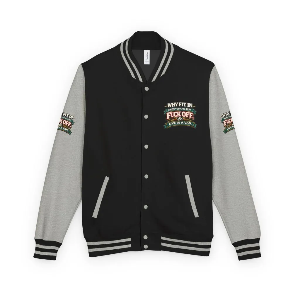 2138609928784449864_2048.jpeg Unisex Heavyweight Letterman Jacket — "Why Fit In" Design F**K-Line