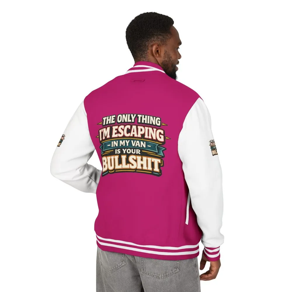 Unisex Heavyweight Letterman Jacket — "The Only Thing I´m Escaping" Design F**K-Line