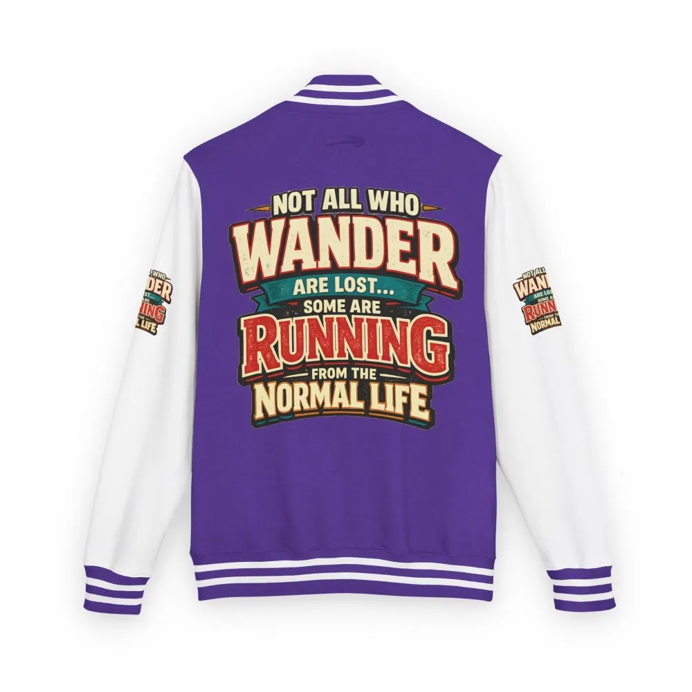2365996333567330790_2048.jpeg Unisex Heavyweight Letterman Jacket — "Not All Who Wander Are Lost" Design F**K-Line