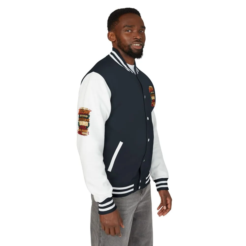Unisex Heavyweight Letterman Jacket — "I Left The Bullshit" Design F**K-Line