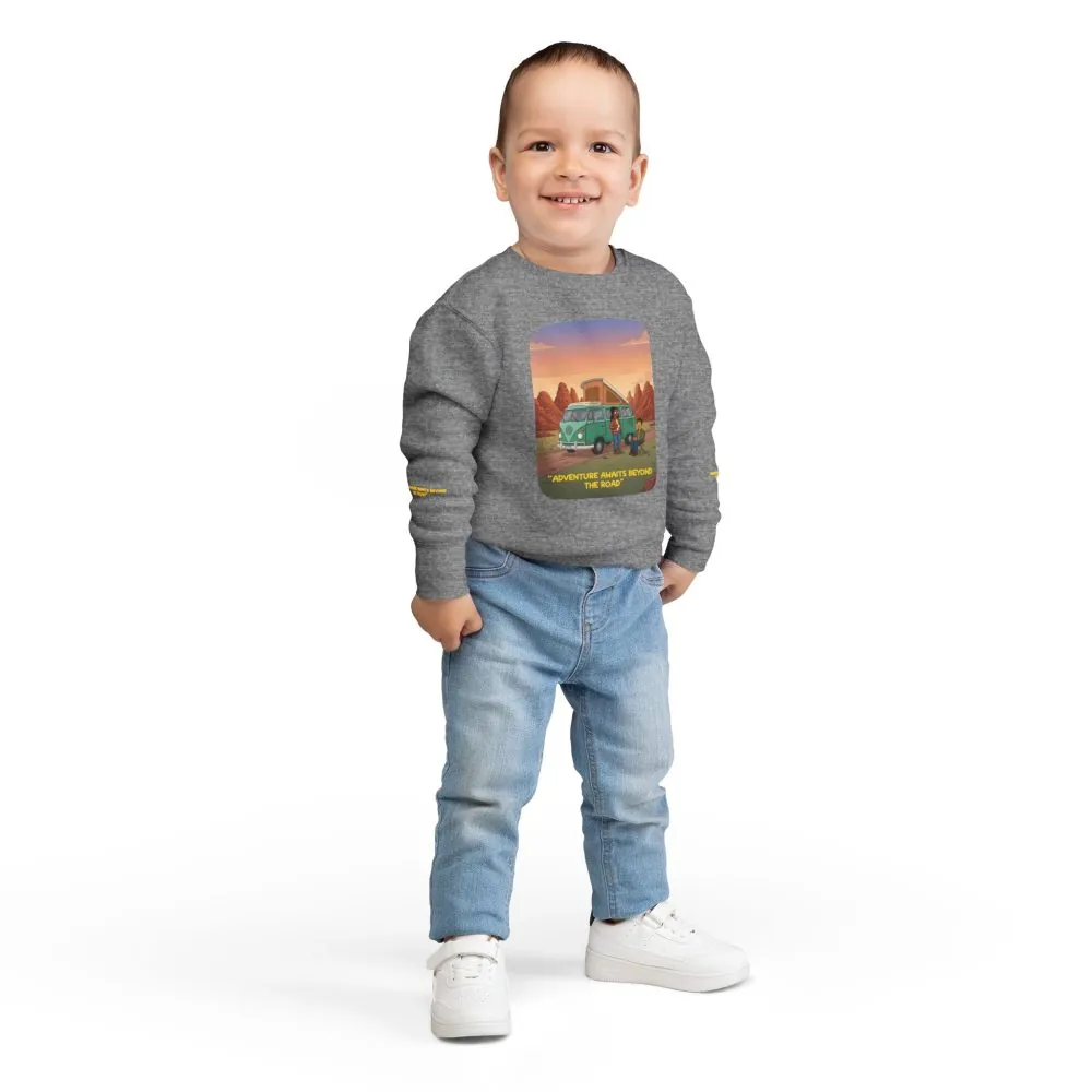 Toddler Sweatshirt - "Adventure Awaits Beyond The Road" (Design Sitcom-Line)