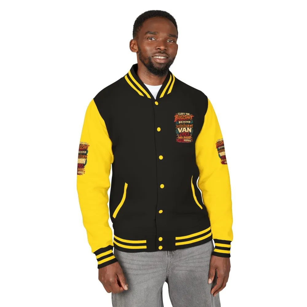 Unisex Heavyweight Letterman Jacket — "I Left The Bullshit" Design F**K-Line