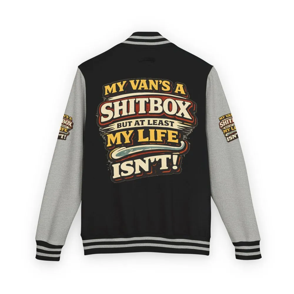 2876935217013454046_2048.jpeg Unisex Heavyweight Letterman Jacket — "My Van`s A Shitbox" Design F**K-Line