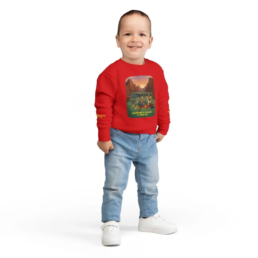 2958096290667612255_2048.jpeg Toddler Sweatshirt - "Adventure Is Calling-I Must Go" (Design Sitcom-Line)
