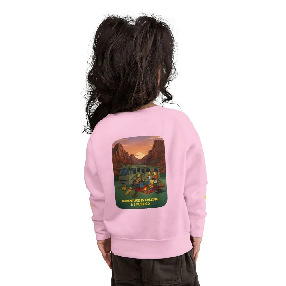 2975109211516921083_2048.jpeg Toddler Sweatshirt - "Adventure Is Calling-I Must Go" (Design Sitcom-Line)