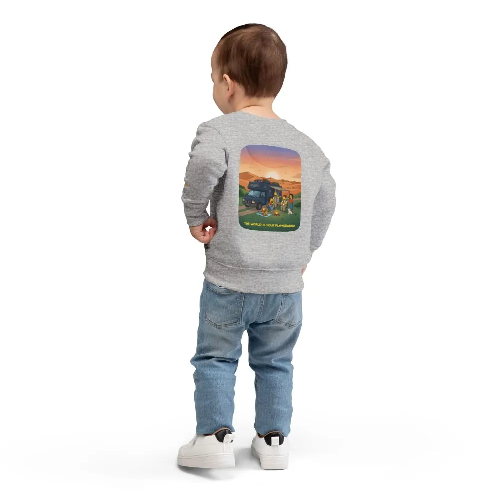 3071296846318293350_2048.jpeg Toddler Sweatshirt - "The World Is Your playground" (Design Sitcom-Line)