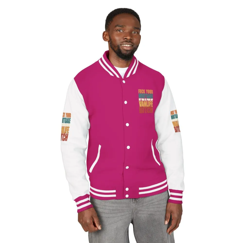Unisex Heavyweight Letterman Jacket — "Fuck Your Mortgage" Design F**K-Line