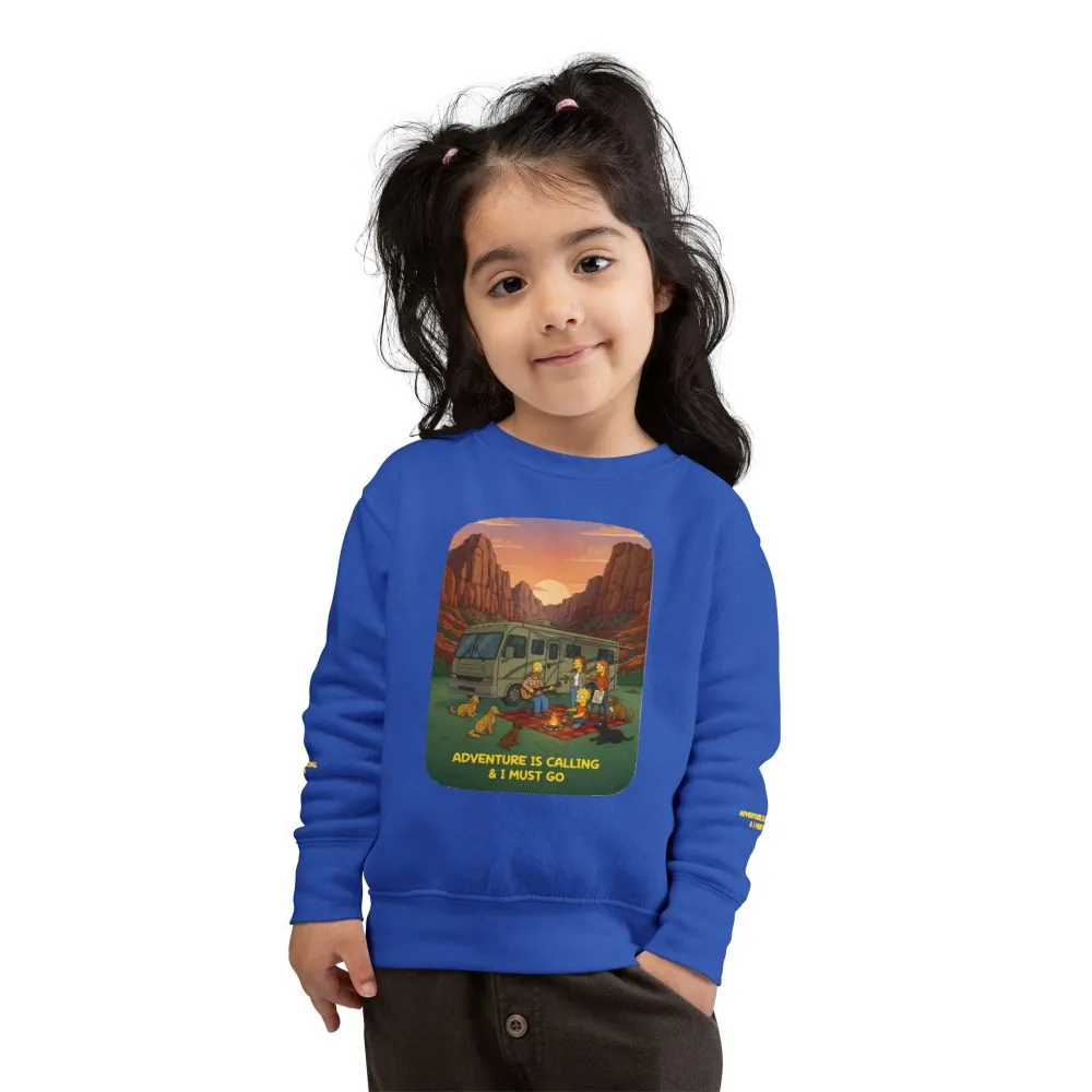 3386964297280108501_2048.jpeg Toddler Sweatshirt - "Adventure Is Calling-I Must Go" (Design Sitcom-Line)