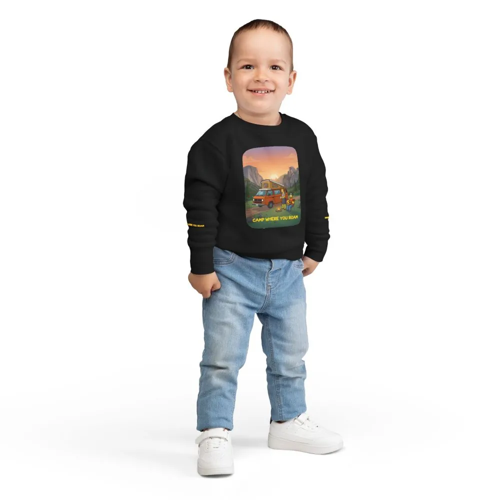 34982563216528785_2048.jpeg Toddler Sweatshirt - "Camp Where You Roam" (Design Sitcom-Line)