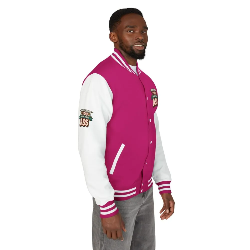 3570352289765088971_2048.jpeg Unisex Heavyweight Letterman Jacket — "Home Is Where You Park Your Ass" Design F**K-Line