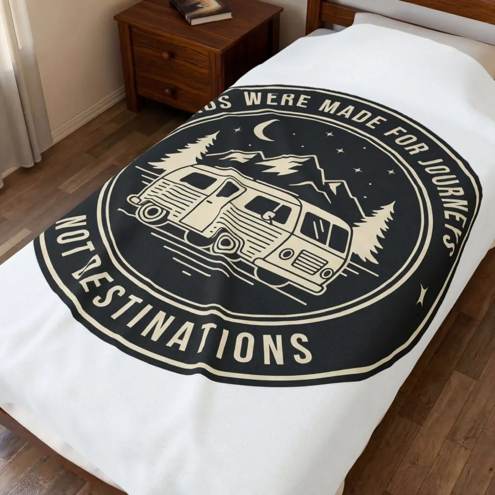 4116421377824620416_2048.jpeg Velveteen Blanket — "Roads Were Made for Journeys Not Destinations" Camper Throw