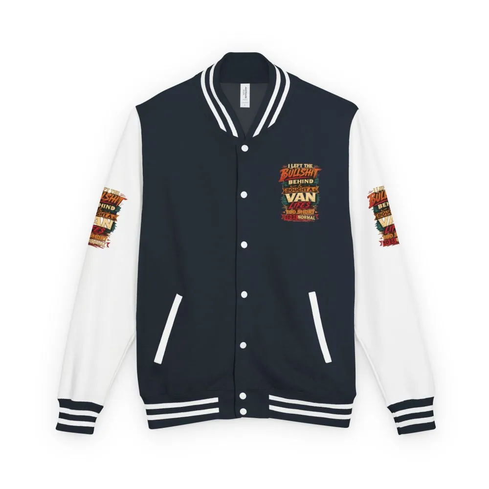 Unisex Heavyweight Letterman Jacket — "I Left The Bullshit" Design F**K-Line