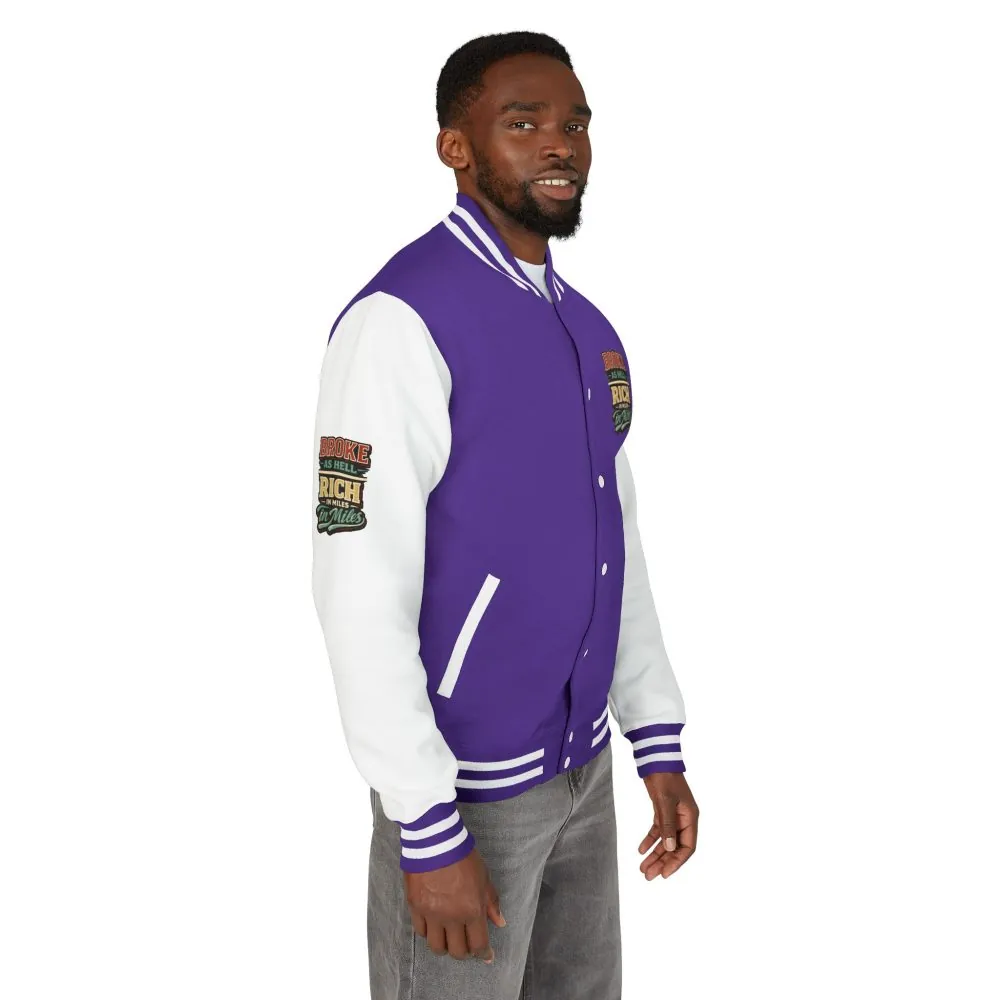 4385463948512886999_2048.jpeg Unisex Heavyweight Letterman Jacket — "Broke As Hell" Design F**K-Line