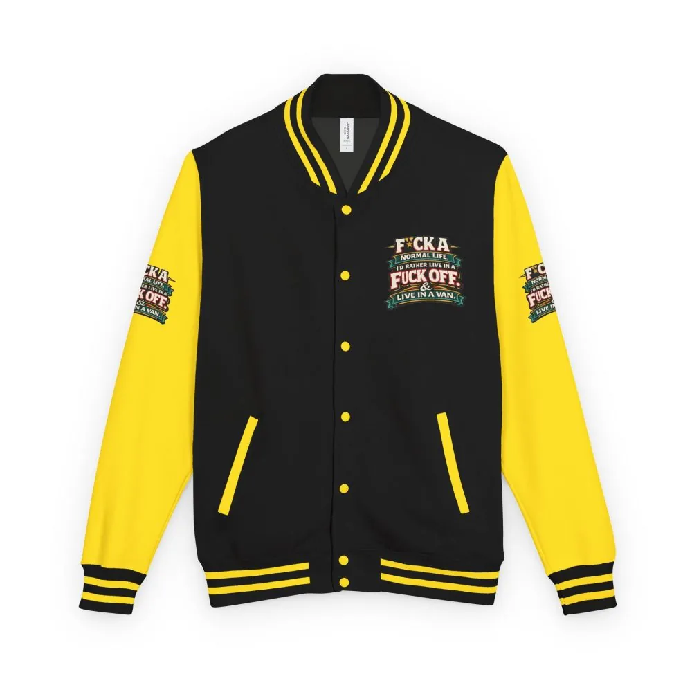 4460267584338556975_2048.jpeg Unisex Heavyweight Letterman Jacket — "Fuck A Normal Life" Design F**K-Line
