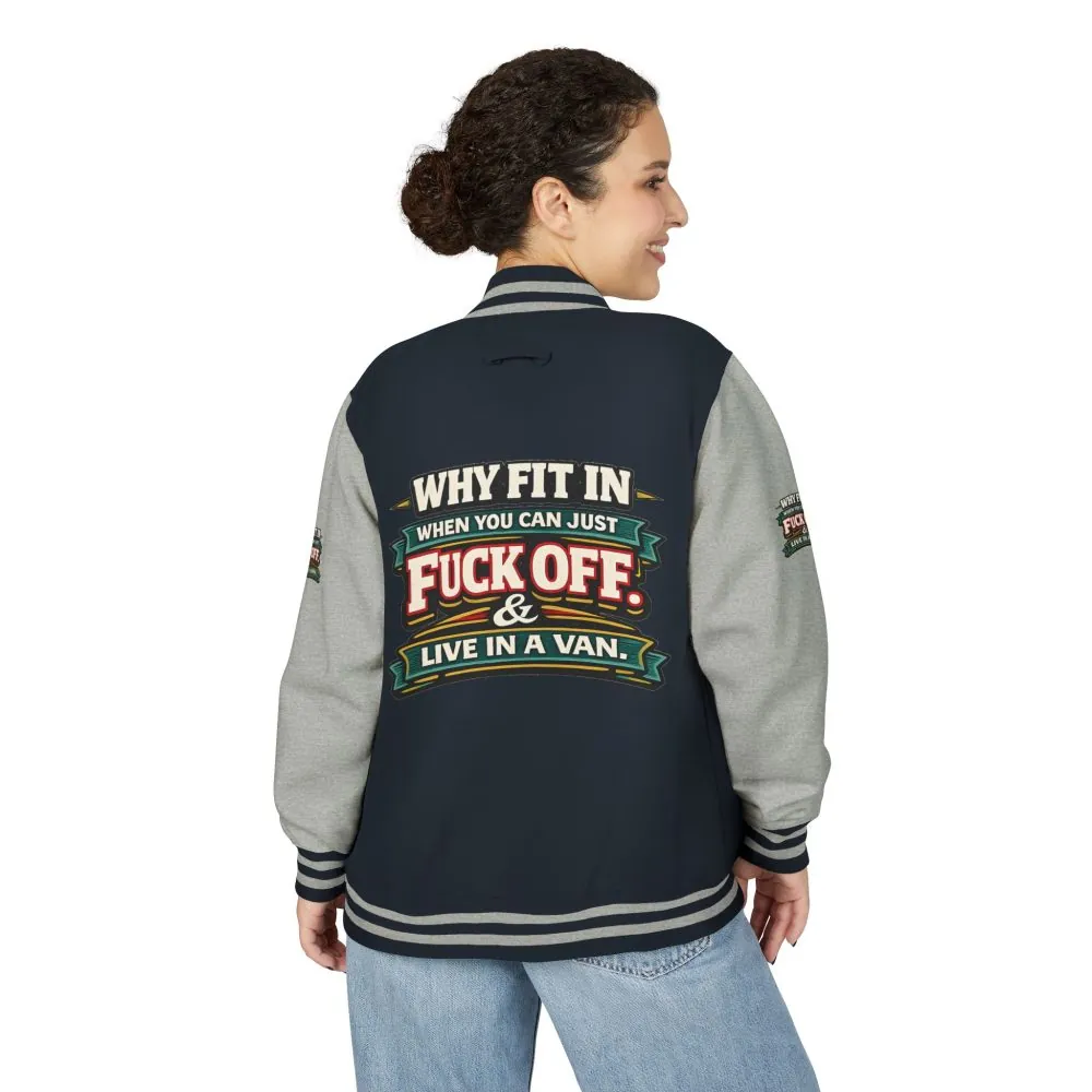 4531995591253569098_2048.jpeg Unisex Heavyweight Letterman Jacket — "Why Fit In" Design F**K-Line