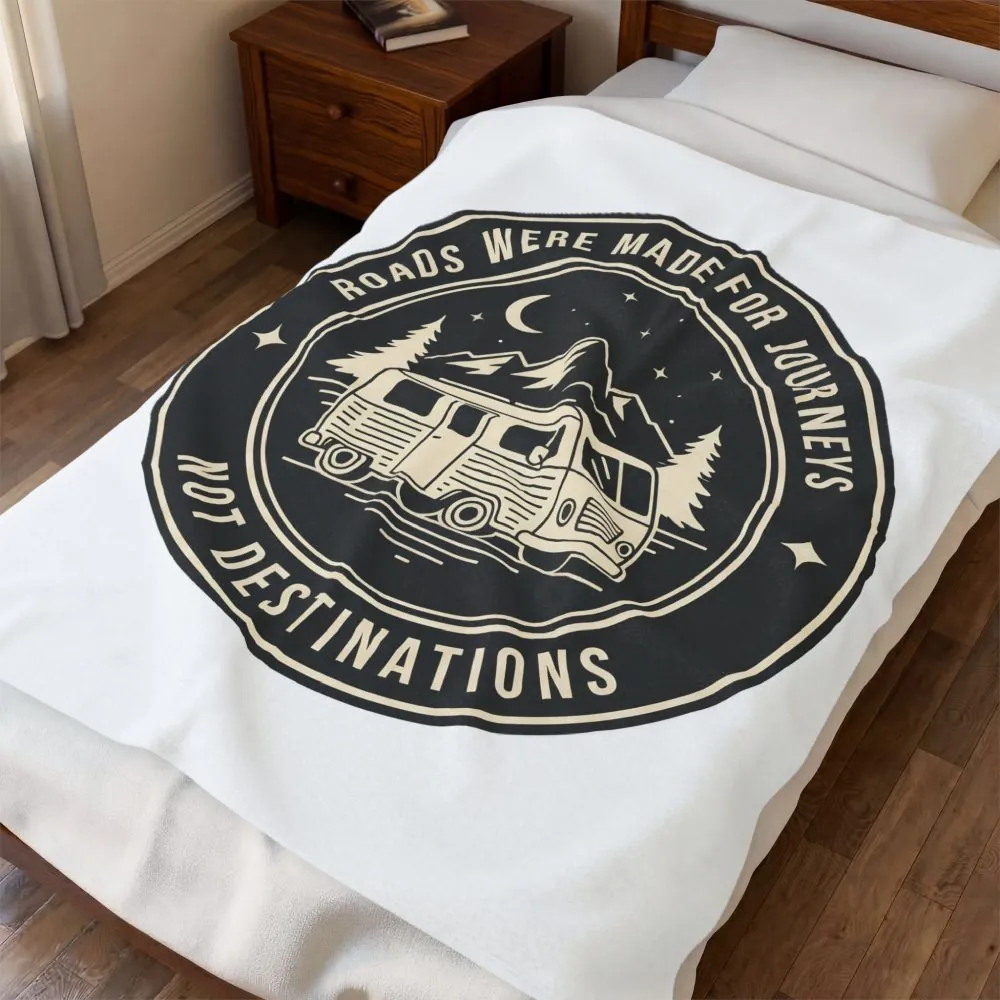 498804334033594826_2048.jpeg Velveteen Blanket — "Roads Were Made for Journeys Not Destinations" Camper Throw