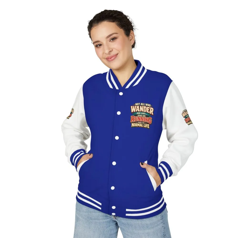 4990074075900547363_2048.jpeg Unisex Heavyweight Letterman Jacket — "Not All Who Wander Are Lost" Design F**K-Line