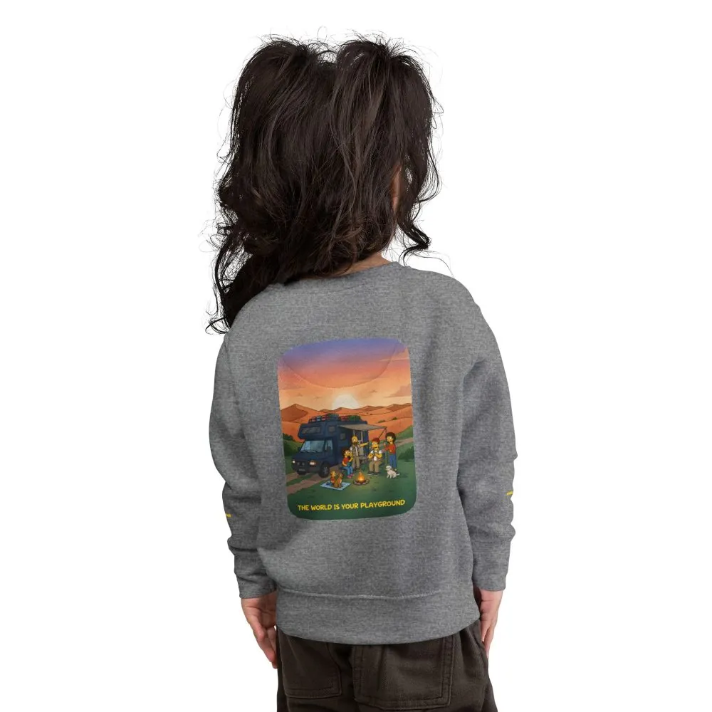 515392444575552454_2048.jpeg Toddler Sweatshirt - "The World Is Your playground" (Design Sitcom-Line)