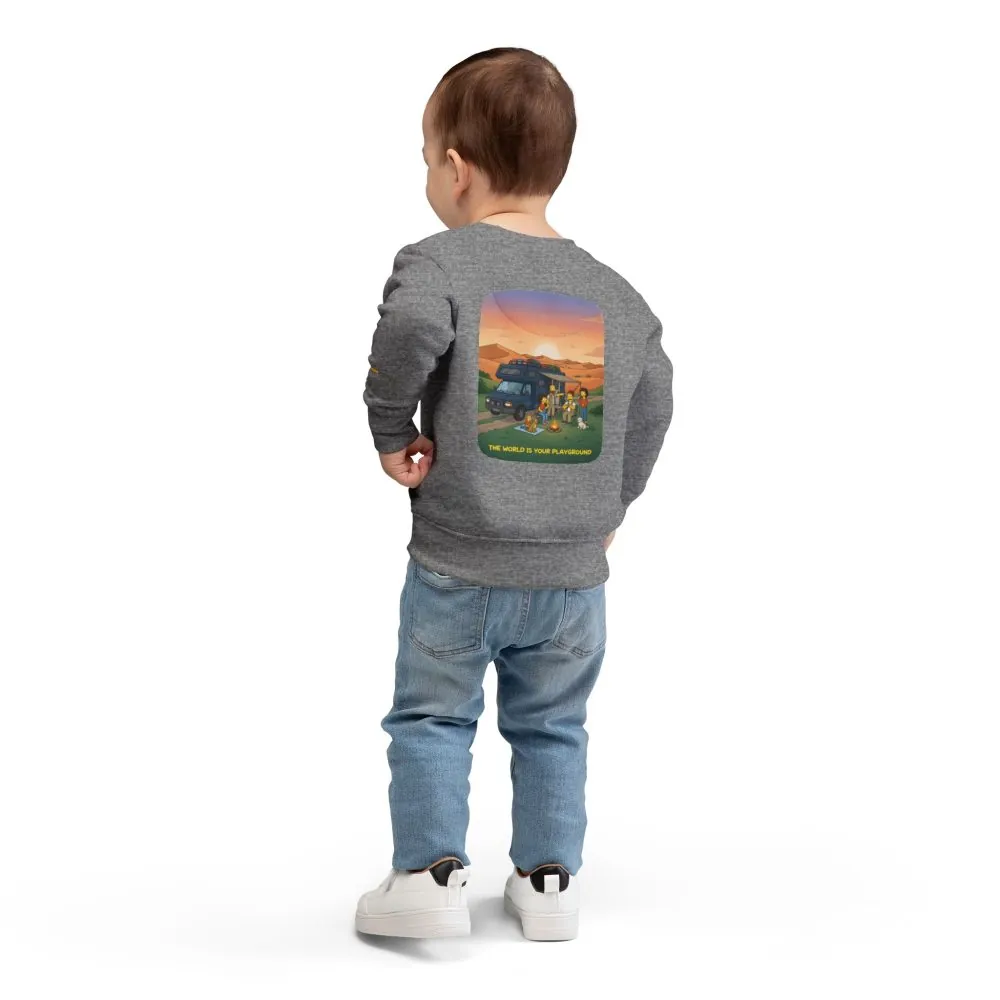 5405171037109545165_2048.jpeg Toddler Sweatshirt - "The World Is Your playground" (Design Sitcom-Line)