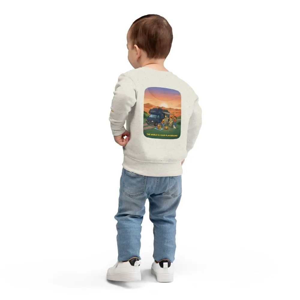 5683308205993101766_2048.jpeg Toddler Sweatshirt - "The World Is Your playground" (Design Sitcom-Line)