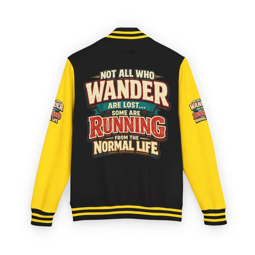 5797278853067606255_2048.jpeg Unisex Heavyweight Letterman Jacket — "Not All Who Wander Are Lost" Design F**K-Line