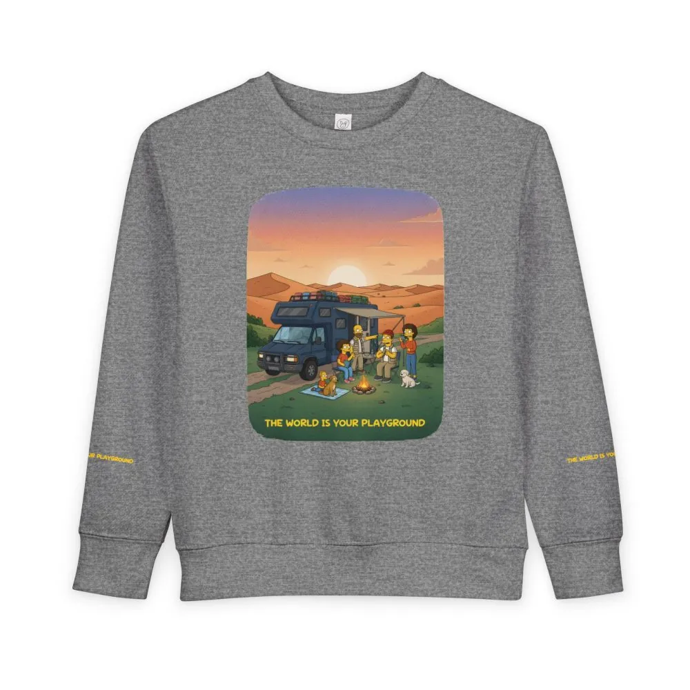 6112436475064821482_2048.jpeg Toddler Sweatshirt - "The World Is Your playground" (Design Sitcom-Line)