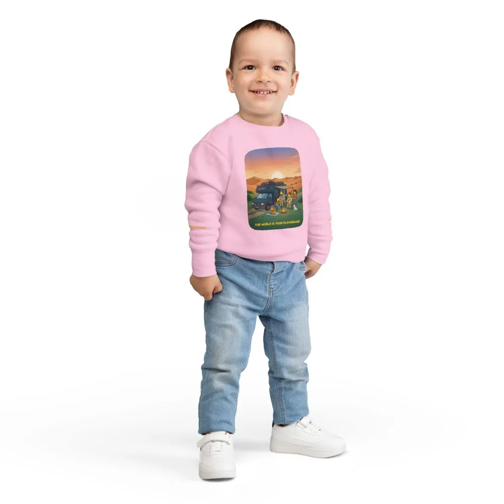 6208671134555665823_2048.jpeg Toddler Sweatshirt - "The World Is Your playground" (Design Sitcom-Line)