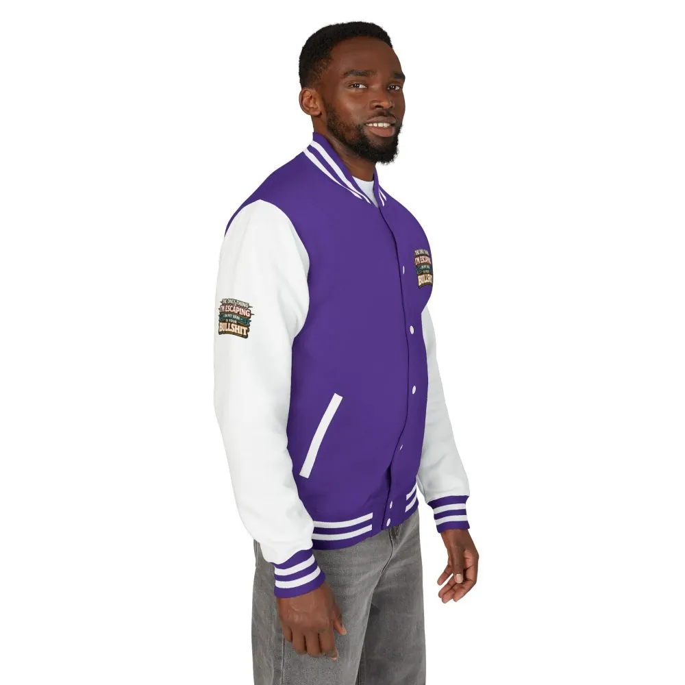 Unisex Heavyweight Letterman Jacket — "The Only Thing I´m Escaping" Design F**K-Line