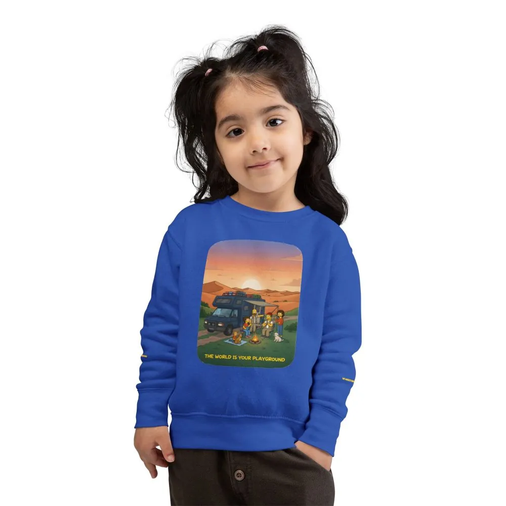 6570677310645551164_2048.jpeg Toddler Sweatshirt - "The World Is Your playground" (Design Sitcom-Line)