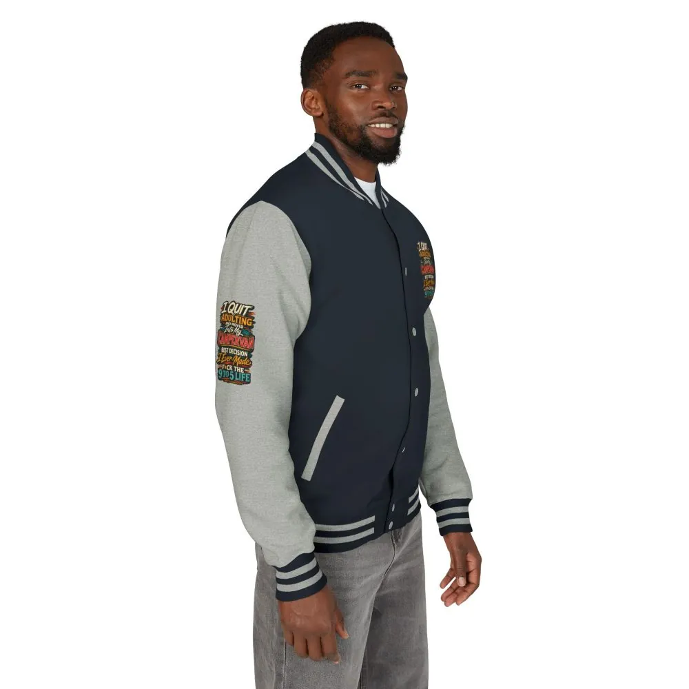 Unisex Heavyweight Letterman Jacket — "I Quit Adulting" Design F**K-Line