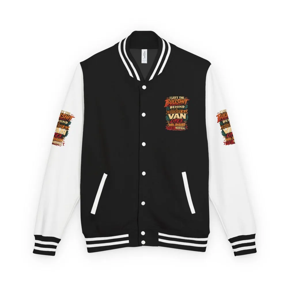 Unisex Heavyweight Letterman Jacket — "I Left The Bullshit" Design F**K-Line
