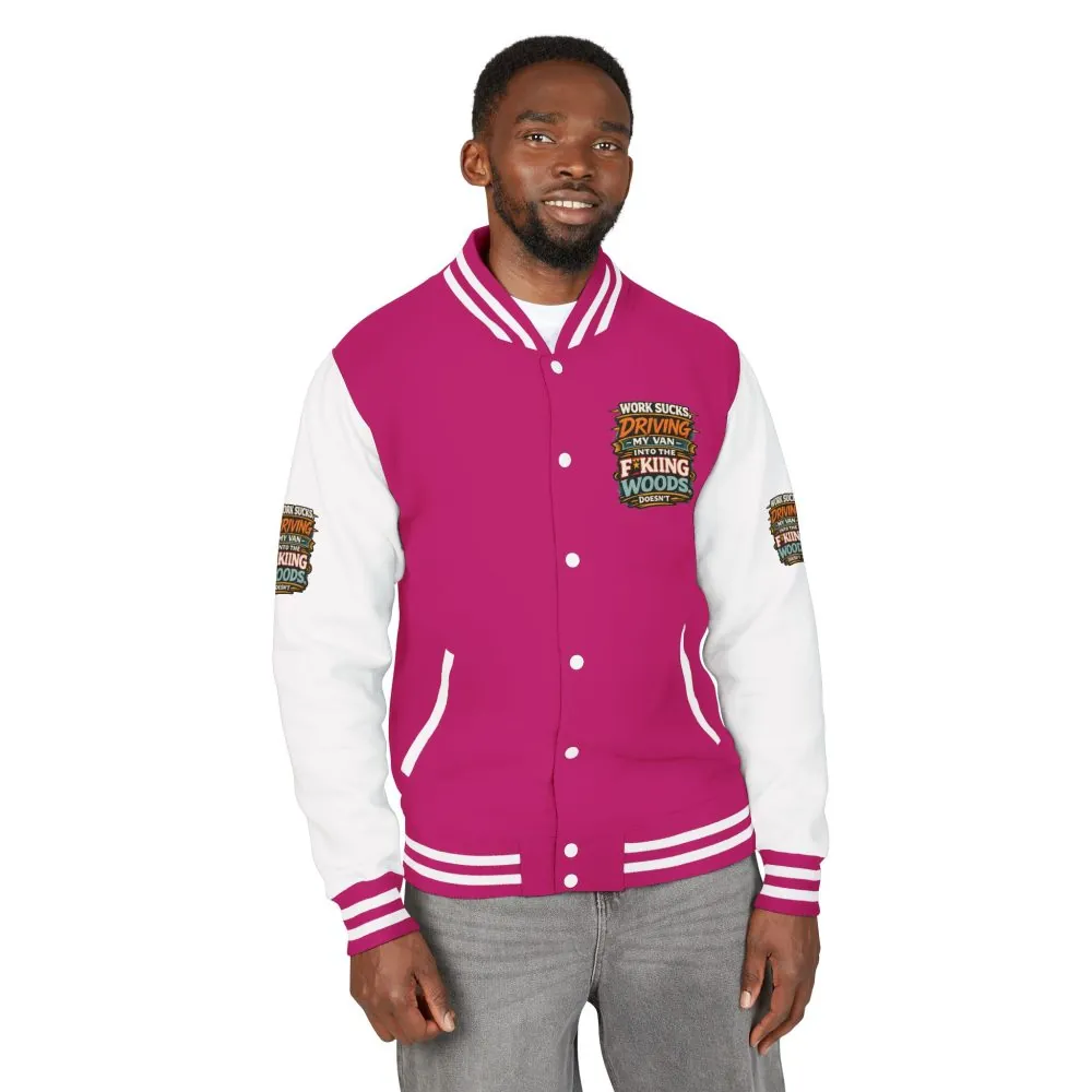 6758567518239783184_2048.jpeg Unisex Heavyweight Letterman Jacket — "Work Sucks" Design F**K-Line