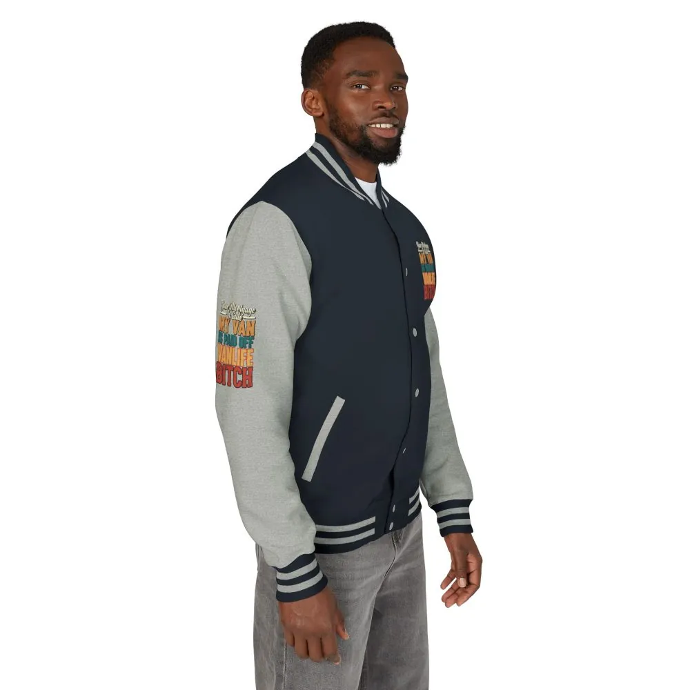 Unisex Heavyweight Letterman Jacket — "Your Mortgage Is Cute" Design F**K-Line
